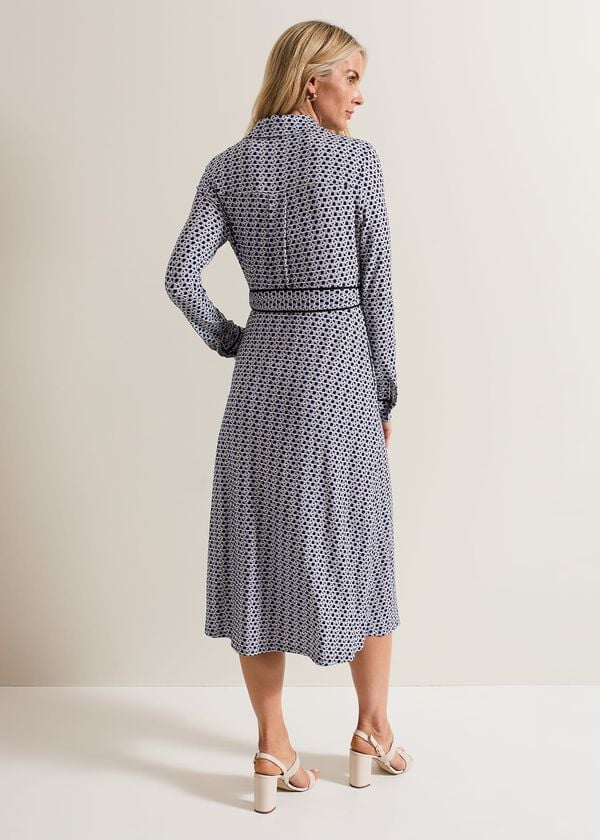 Phase Eight Valerie Lilac Geometric Jersey Dress