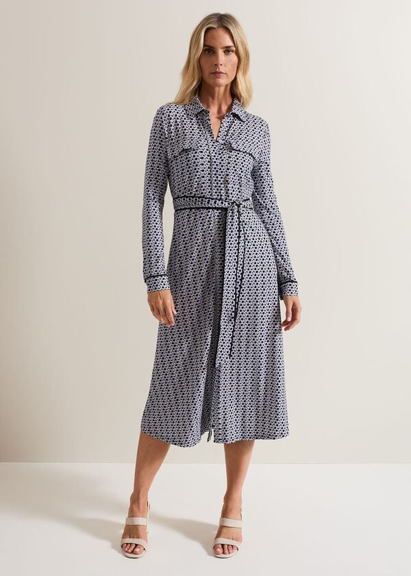 Phase Eight Valerie Lilac Geometric Jersey Dress