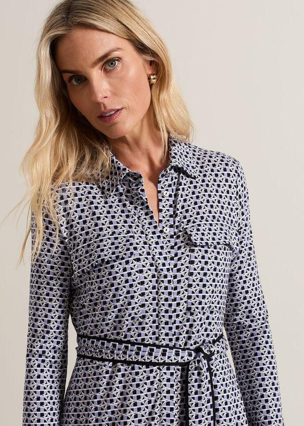 Phase Eight Valerie Lilac Geometric Jersey Dress