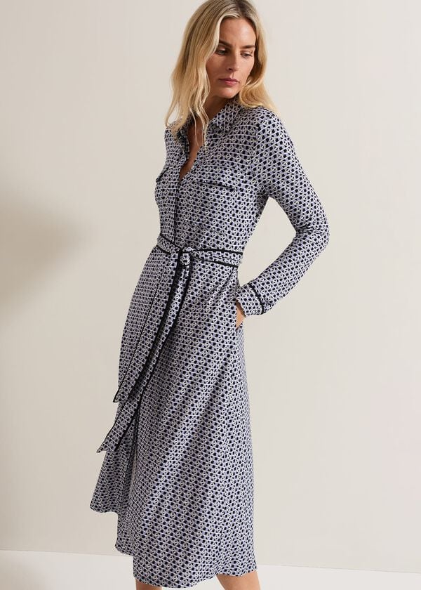 phase eight Valerie Lilac Geometric Jersey Dress