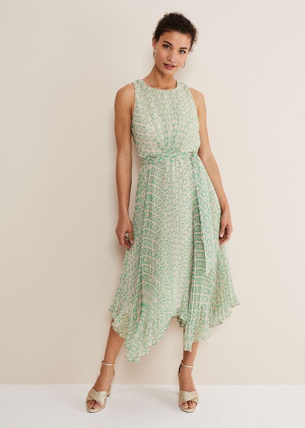 Phase Eight Vanya Diamond Pleated Midi Dress