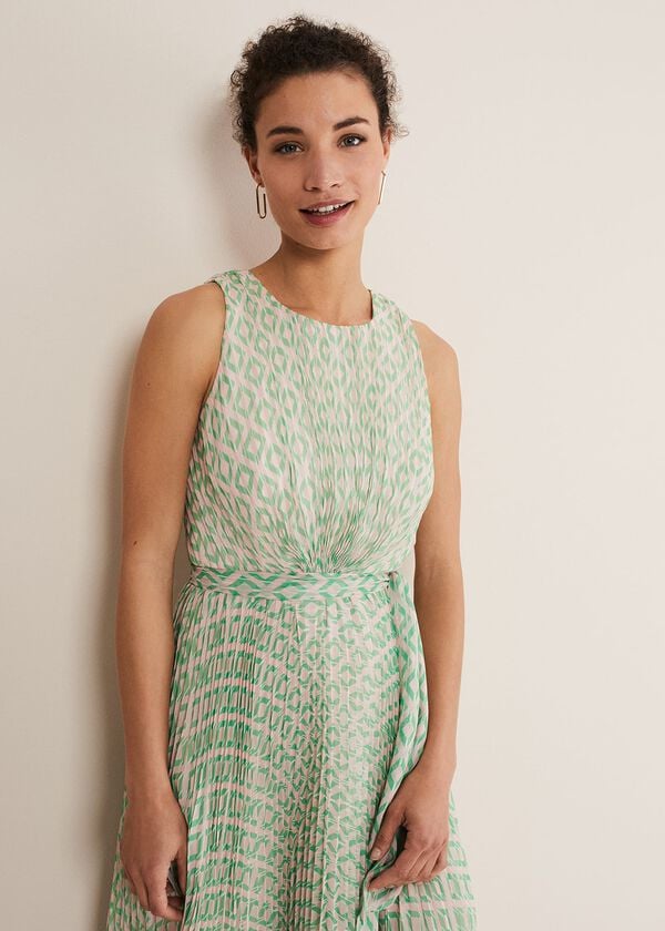 Phase Eight Vanya Diamond Pleated Midi Dress