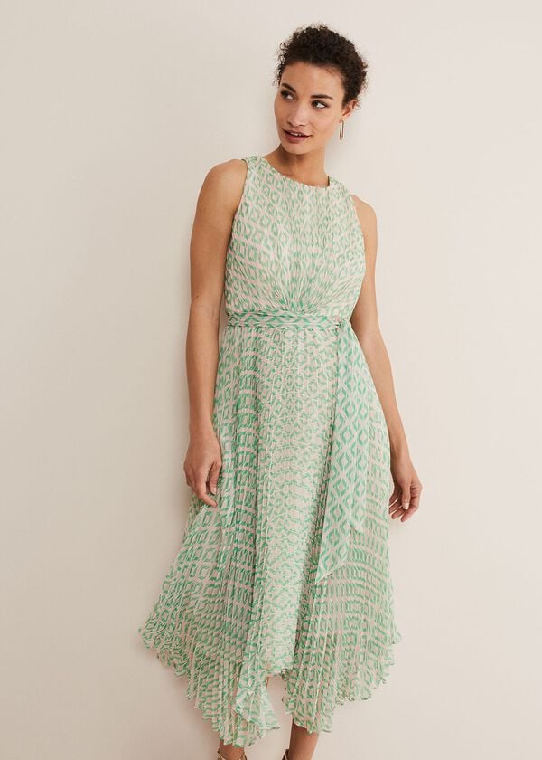 phase eight Vanya Diamond Pleated Midi Dress