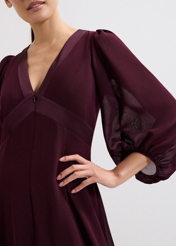 Phase Eight Vera Burgundy Midi Dress