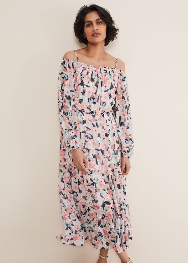 Phase Eight Vicky Off Shoulder Printed Dress