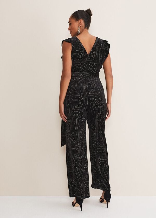 Phase Eight Victoriana Swirl Velvet Jumpsuit