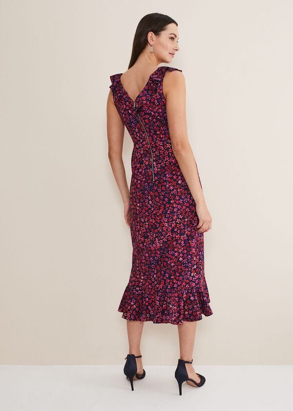 Phase Eight Viola Ditsy Frill Dress