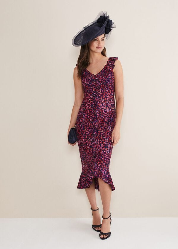 Phase Eight Viola Ditsy Frill Dress