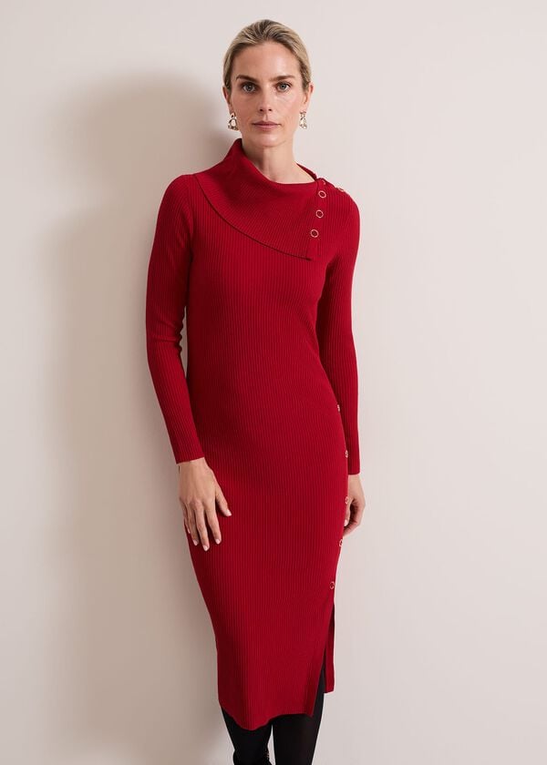 Phase Eight Willow Popper Column Midi Dress