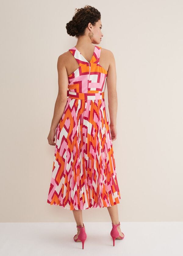 Phase Eight Yas Abstract Halterneck Midi Dress
