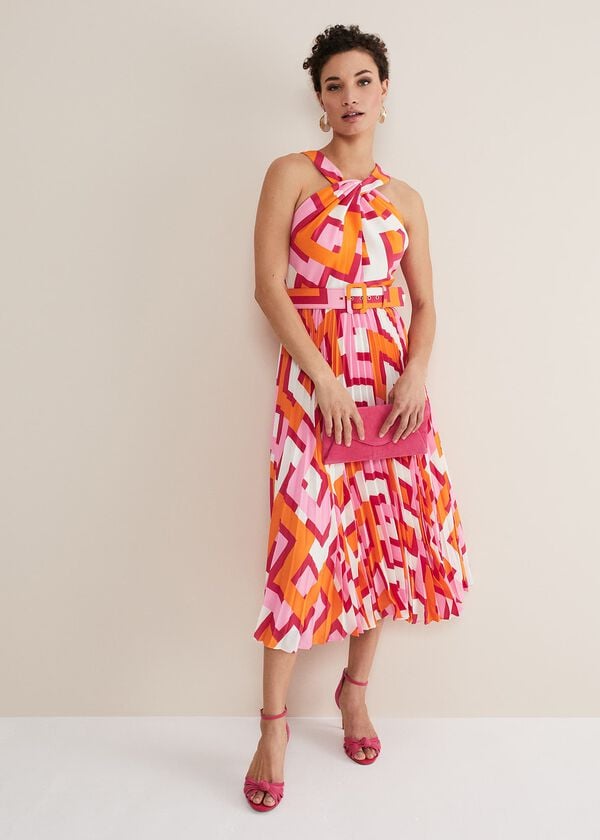 Phase Eight Yas Abstract Halterneck Midi Dress