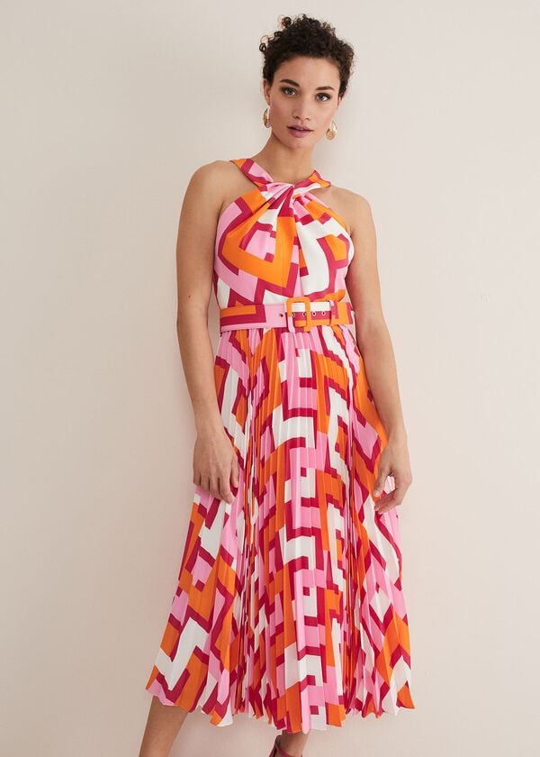 phase eight Yas Abstract Halterneck Midi Dress