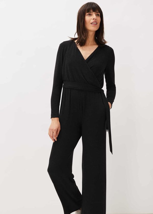 Phase Eight Zarra Wrap Wide Leg Jersey Jumpsuit