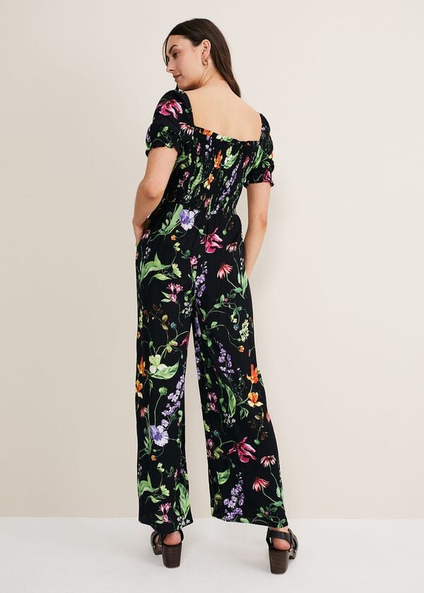 Phase Eight Zaylah Floral Shirred Waist Jumpsuit