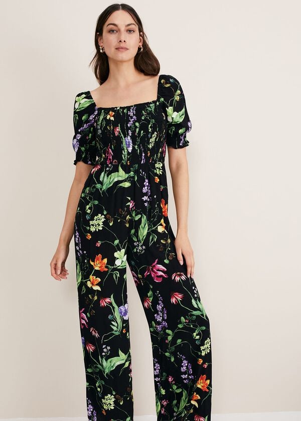 Phase Eight Zaylah Floral Shirred Waist Jumpsuit