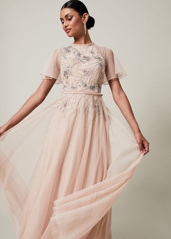 Phase Eight Zena Beaded Tulle Maxi Dress