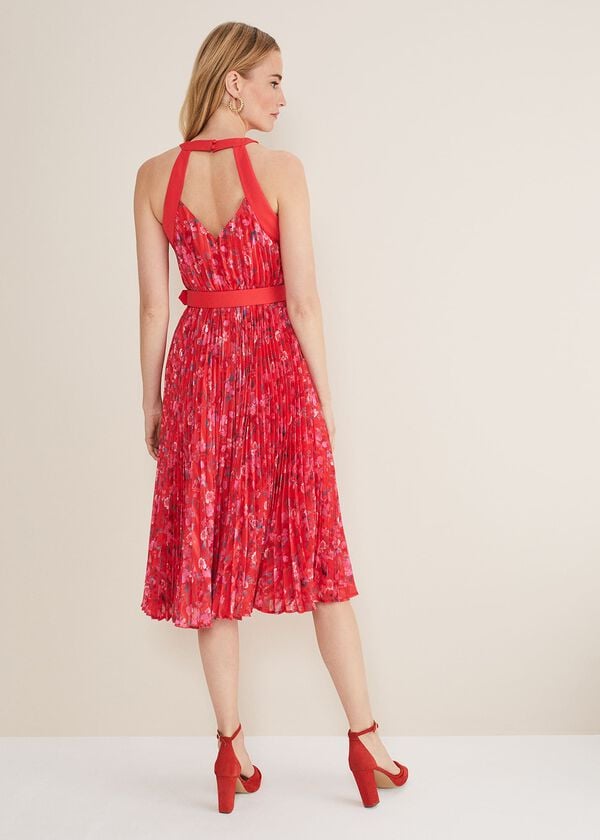 Phase Eight Zoya Pleat Midi Floral Dress