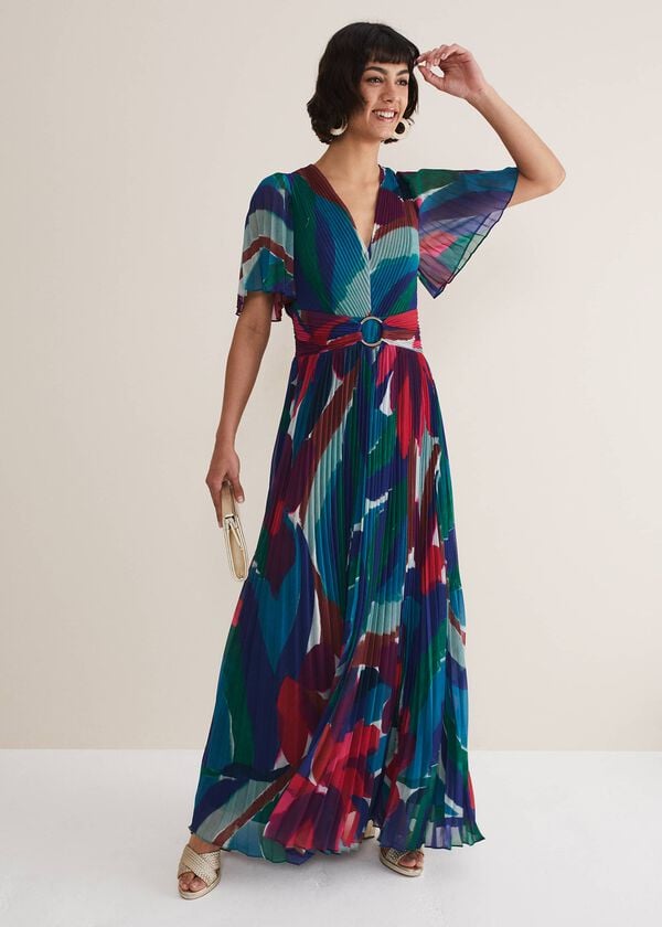 phase eight Priscilla Abstract Floral Pleated Maxi Dress