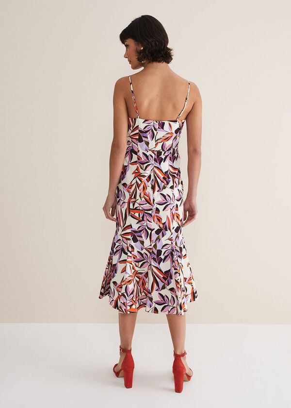 Phase Eight Sammie Leaf Print Fit And Flare Midi Dress