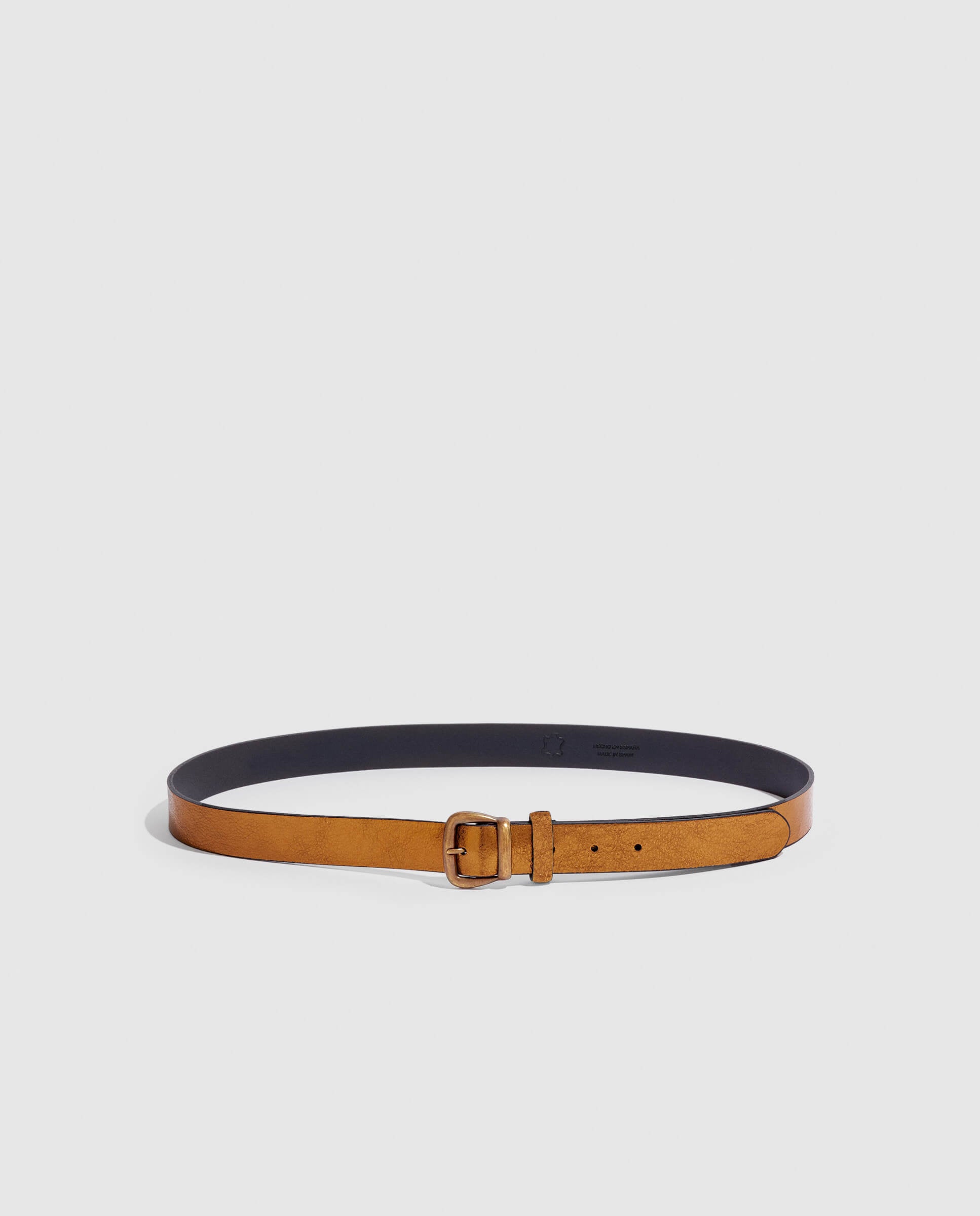 phialebel Bronze metallic leather belt