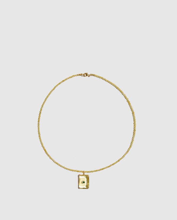 Phialebel Collar De Cuarzo Y Cristal Amarillo