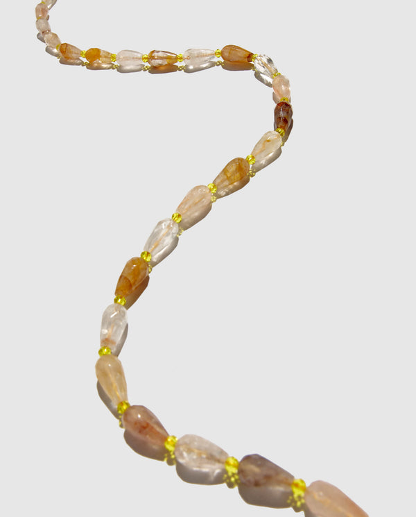 Phialebel Collar De Cuarzo Y Cristal Amarillo