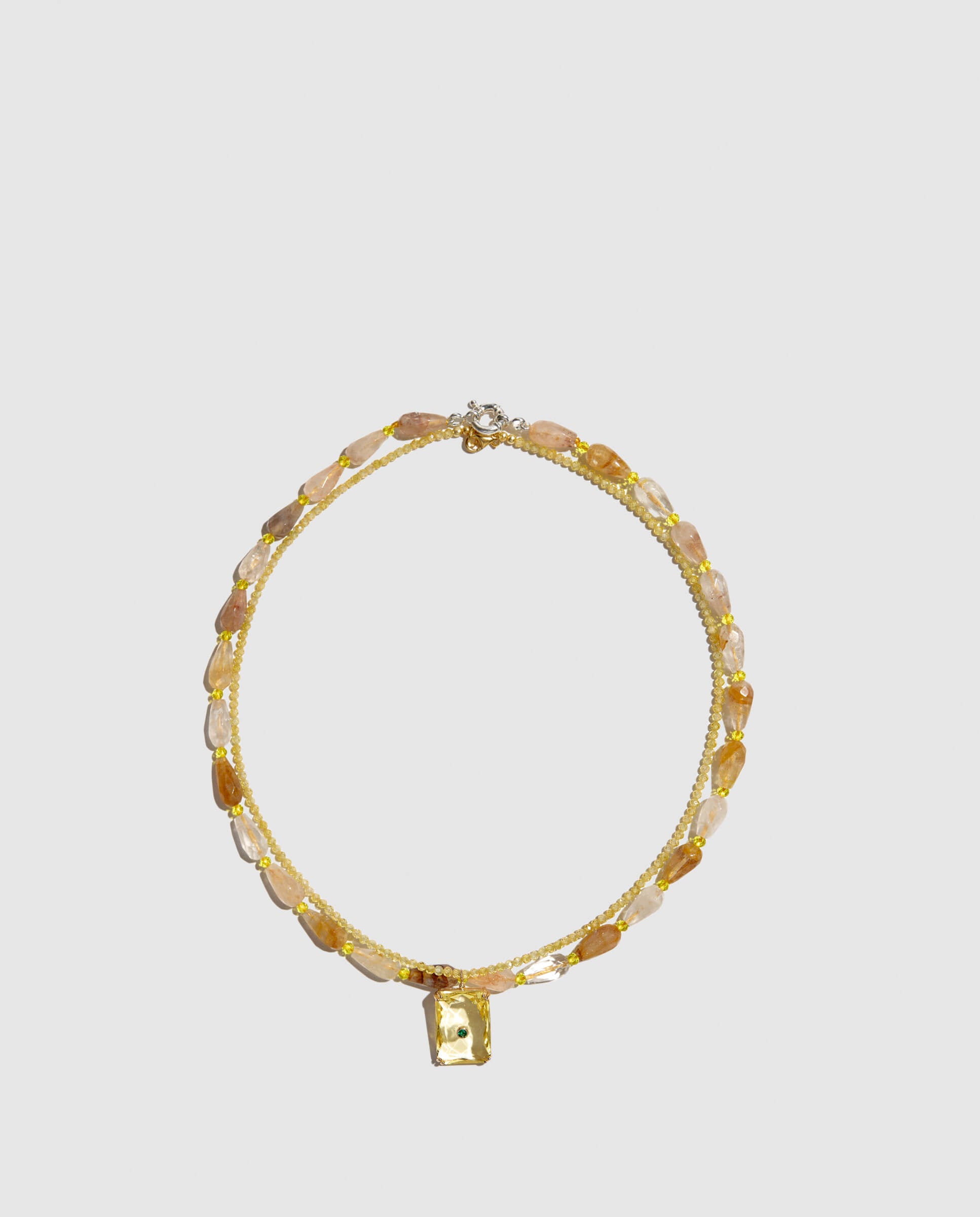 phialebel Collar de cuarzo y cristal amarillo