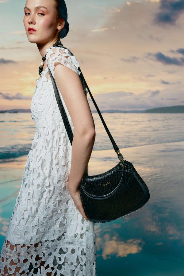 Phialebel Mini Olympia Black Snakeskin Print