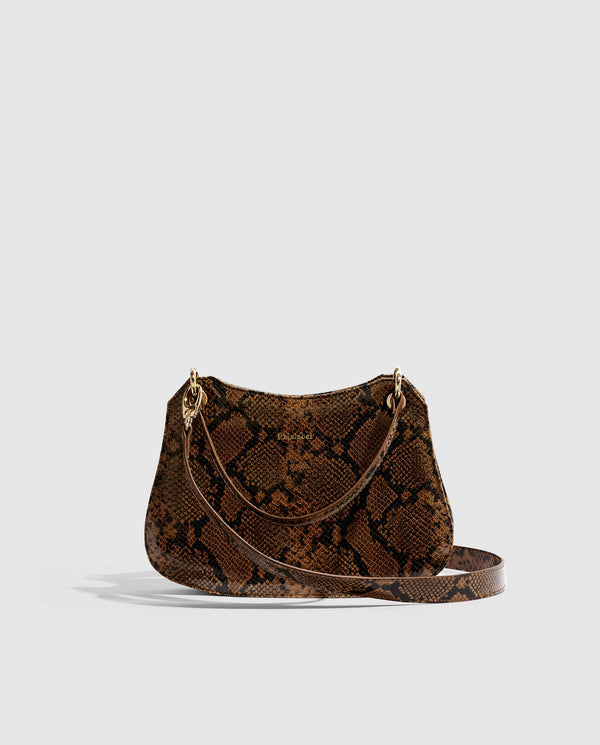 Phialebel Mini Olympia Camel Snakeskin Print
