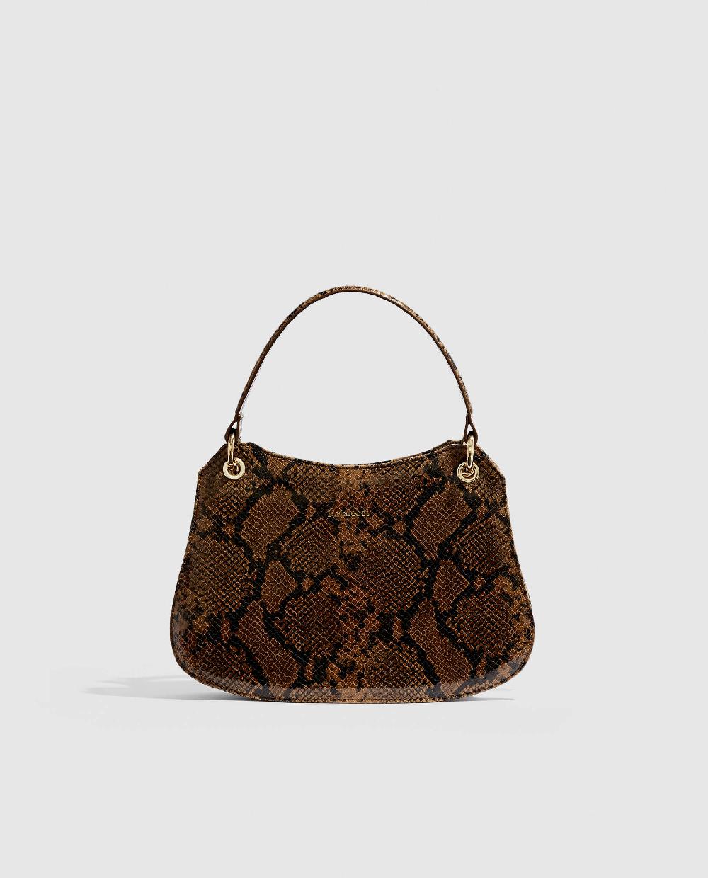 phialebel Mini Olympia camel snakeskin print