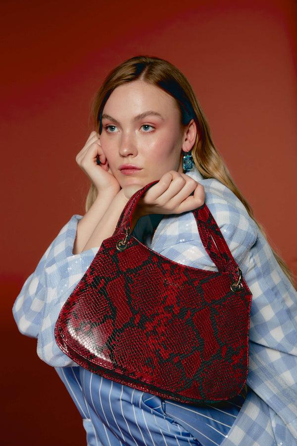 Phialebel Mini Olympia Red Snakeskin Print