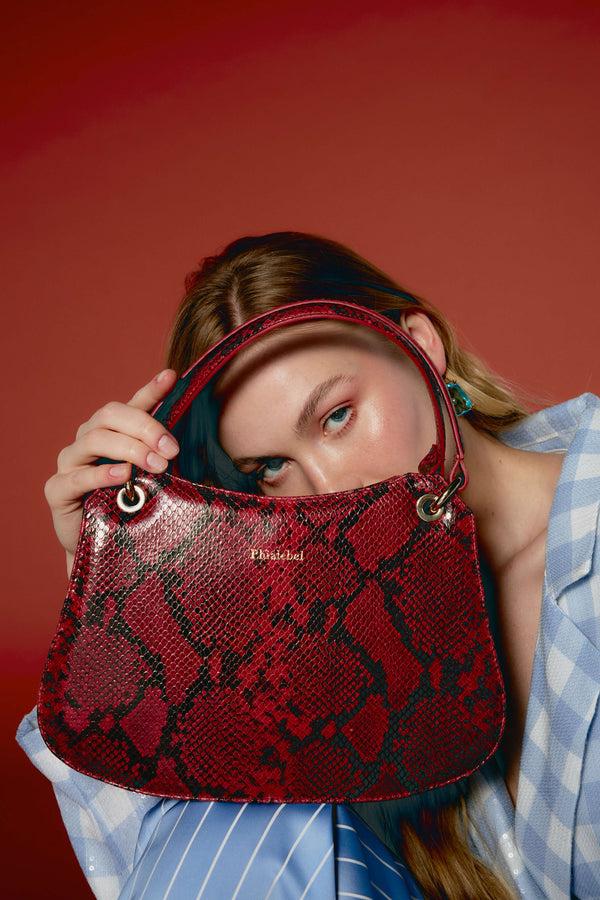 Phialebel Mini Olympia Red Snakeskin Print