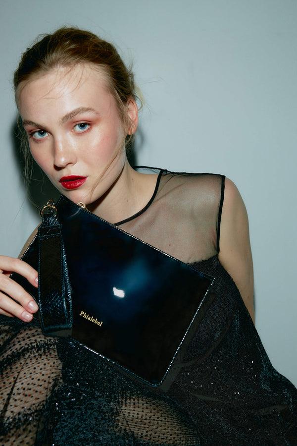 Phialebel Mini Pouch Black Patent Leather