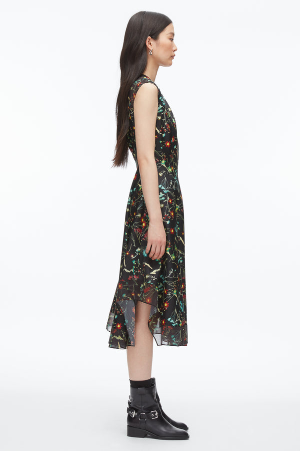 Phillip Lim Bliss Floral Sleeveless Dress BLACK MULTI