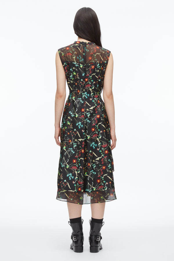 Phillip Lim Bliss Floral Sleeveless Dress BLACK MULTI