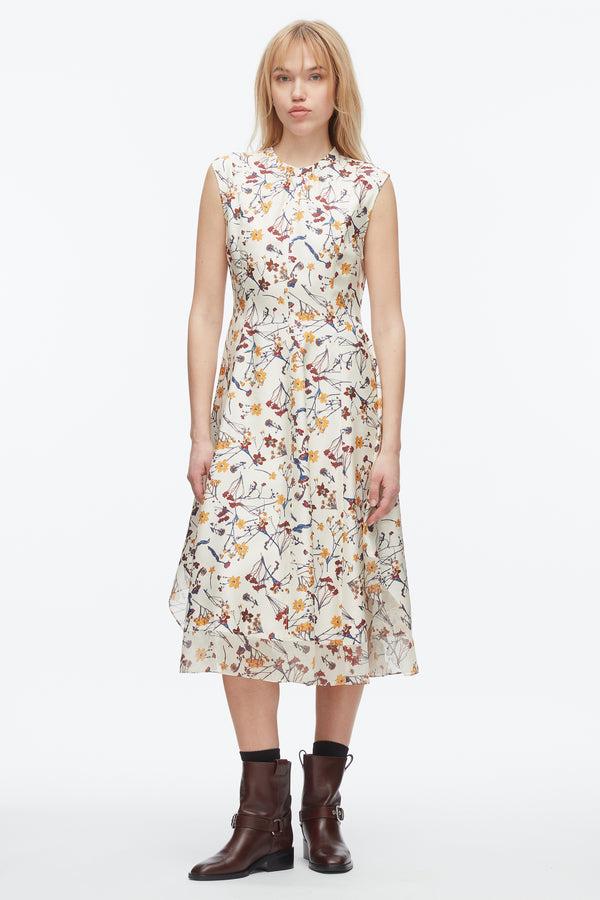 Phillip Lim Bliss Floral Sleeveless Dress PARCHMENT MULTI