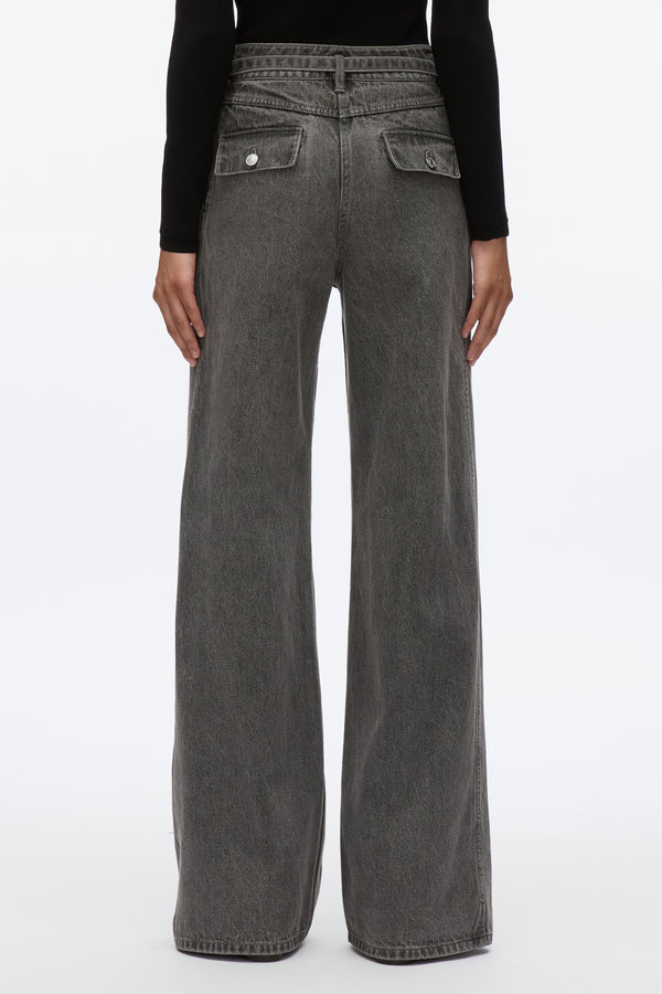 Phillip Lim Cargo Wide Leg Belted Jeans WASHED GREY