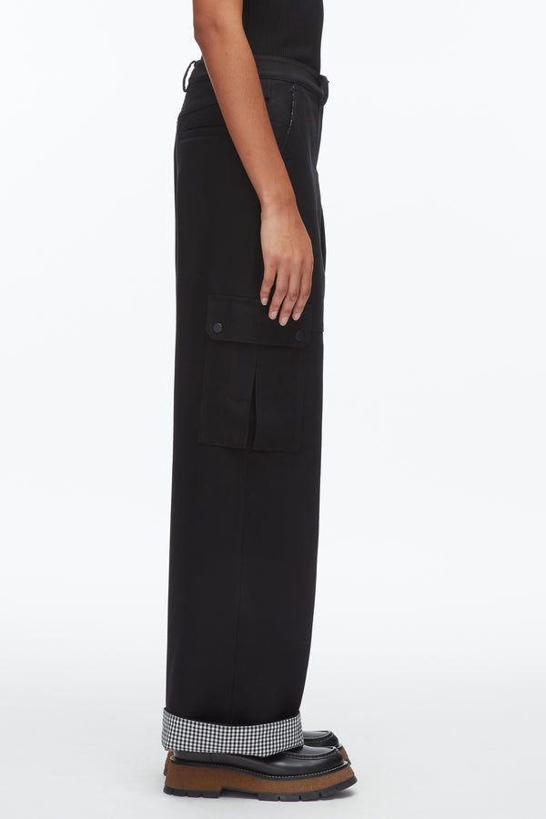 Phillip Lim Carpenter Cargo Pants With Plaid Cuffs BLACK MULTI