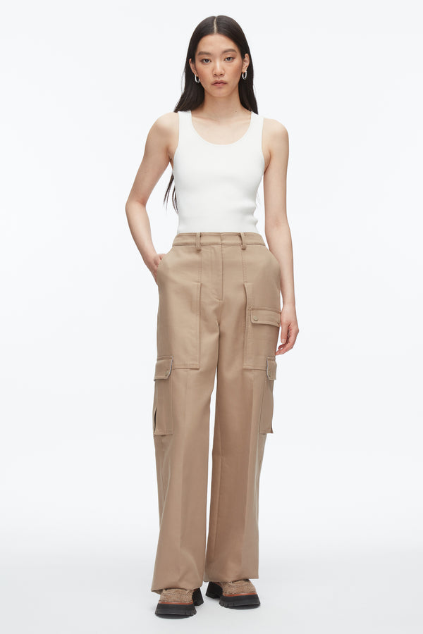 phillip lim Carpenter Cargo Pants with Plaid Cuffs PRALINE MULTI