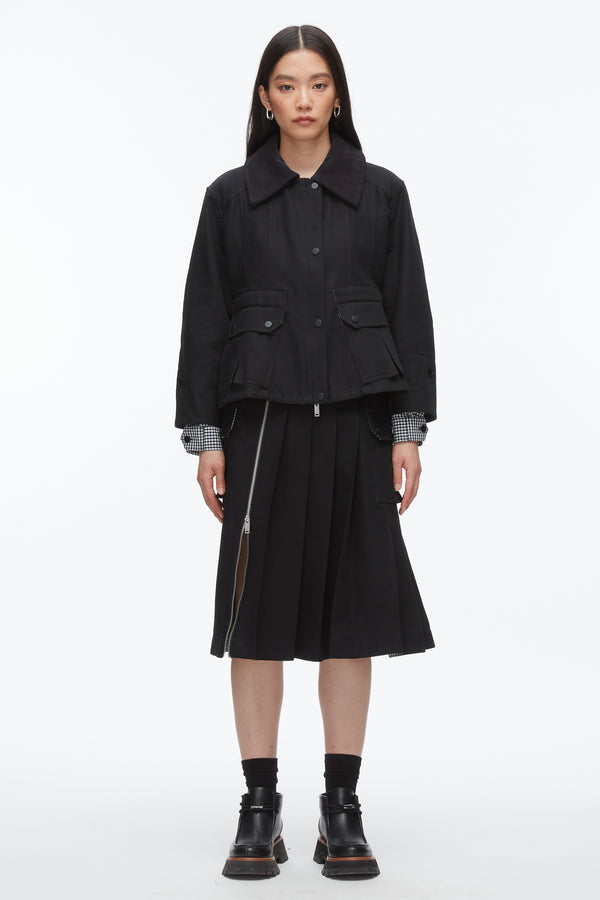 Phillip Lim Cropped Flounce Barn Jacket BLACK MULTI