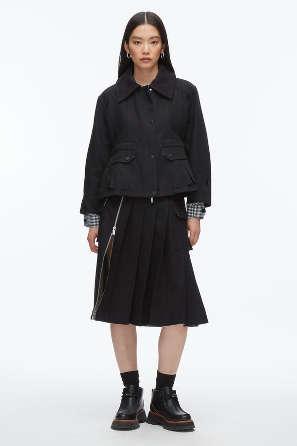 phillip lim Cropped Flounce Barn Jacket BLACK MULTI