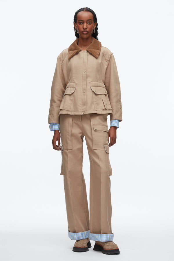 phillip lim Cropped Flounce Barn Jacket PRALINE MULTI