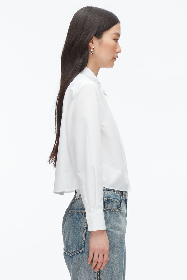Phillip Lim Cropped Shirt With Embroidered Collar WHITE