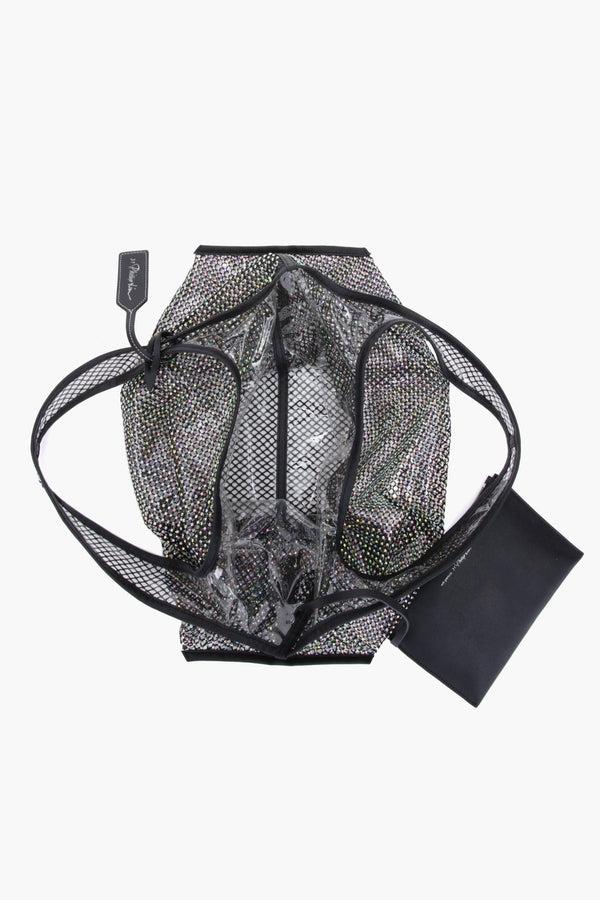 Phillip Lim Crystal Embellished Mesh Market Tote BLACK