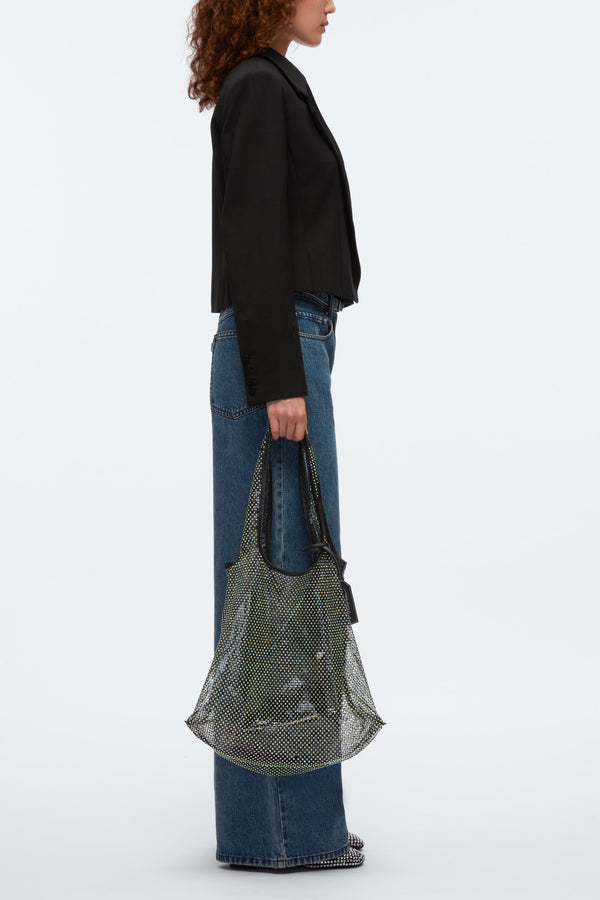 Phillip Lim Crystal Embellished Mesh Market Tote BLACK