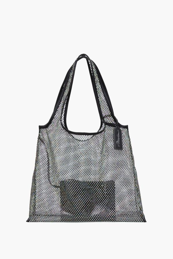 phillip lim Crystal Embellished Mesh Market Tote BLACK