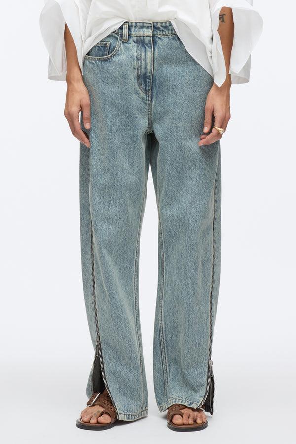 Phillip Lim Curve Denim Petite Pant With Zippers WASHED INDIGO