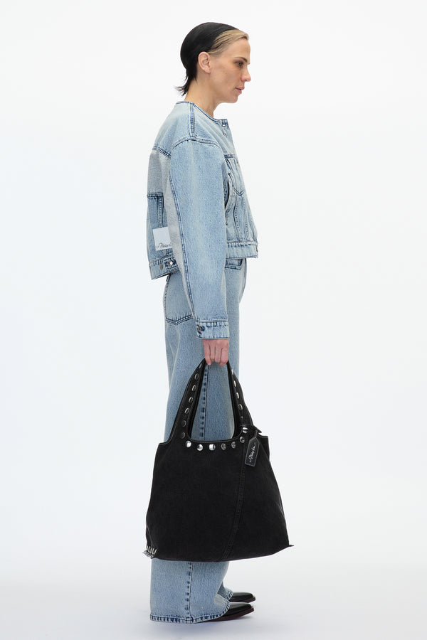 Phillip Lim Denim Market Tote With Studs WASHED BLK
