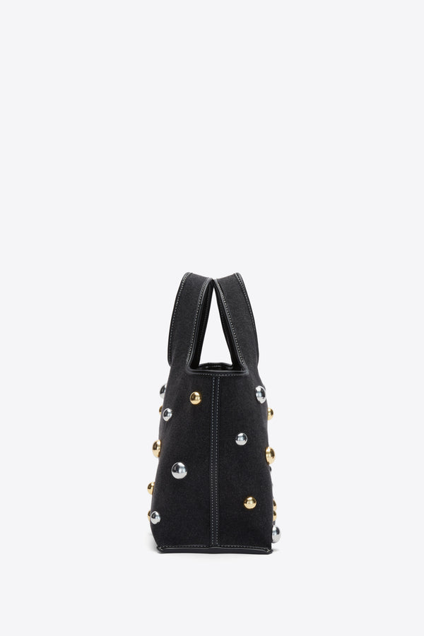 Phillip Lim Dome Embellishment Mini Market Tote BLACK