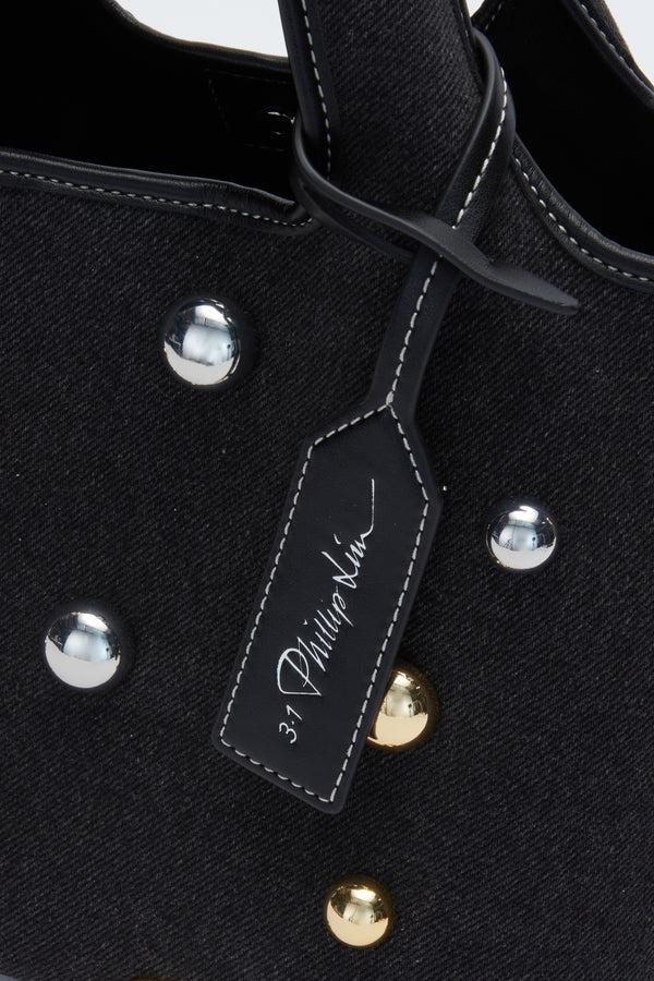 Phillip Lim Dome Embellishment Mini Market Tote BLACK